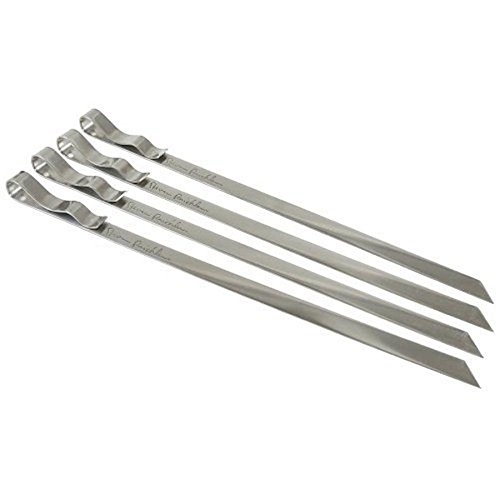 Steven Raichlen Best Of Barbecue Signature Stainless Steel Grilling Kabob Skewers, Set Of 4 (5/8-inch Wide)