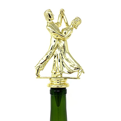 Ballroom Dance Wine Bottle Stopper - Handmade with Stainless Steel Base and Repurposed Trophy Top