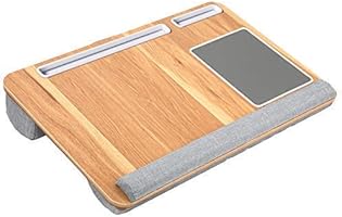 HUANUO Laptop Tray with Cushion, Built in Mouse Pad & Wrist Pad for Notebook up to 17" with Tablet, Pen & Phone Holder