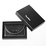 Card Case,PU Leather Business Name Card Case with Magnetic Shut (02-Black)