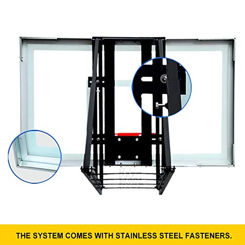PROGOAL Basketball Hoop Roof Mount Garage Includes 48" Or 60'' CrystalClear Acrylic Backboard