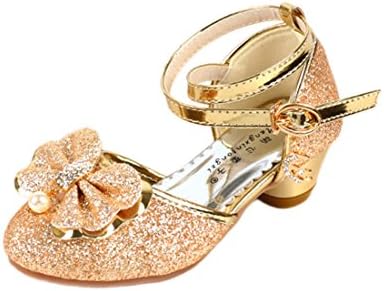 JTENGYAO Child Baby Girls Princess Shoes Sequin Sandals Glitter Dance Party Low Heels Shoes
