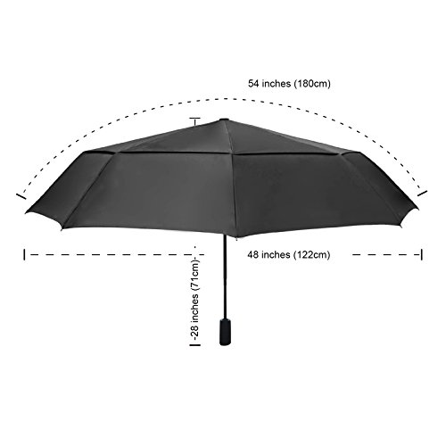 Becko Black Automatic Double-canopy Wind-proof Golf Rain Umbrella - Thumbnail 2