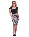 Steady Plaid Wiggle Skirt In Black/White