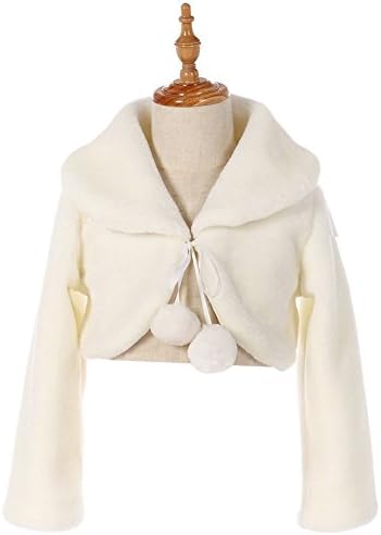 FankeshiIvory Faux Fur Flower Girl Bolero Shrug Accessories Princess Cape