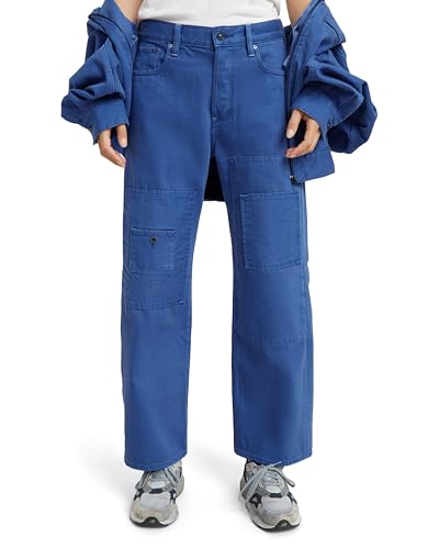 G-STAR Para Mujer Jeans Bowey 3D Boyfriend Patch Ankle, Azul (Faded Blue Papillon GD Patched D24528-D300-G366), 32W / 34L