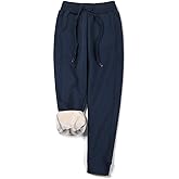 utcoco Women's Athletic Fit Thicked Fuzzy Sherpa Lined Warm Drawstring Tapered Jogger Sweatpant