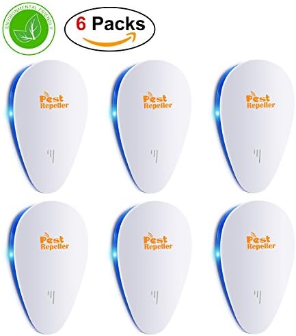 [2018 UPGRADED] Ultrasonic Pest Control Repeller - Electronic Pest Insects Repellent Plug In - Repel Mouse, Mosquitoes, Roaches, Mice, Ants - Non-toxic Eco-friendly, Humans / Pets Safe (6 pack)
