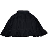 YULUOSHA Women Girls Crinoline Short Petticoat 2 Hoops Victorian Skirt Ball Gown Elastic Waist Underwear Half Slip Underskirt