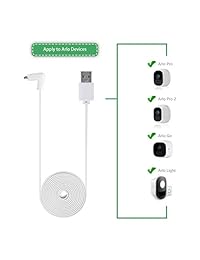 lanmu resistente a la intemperie al aire última intervensión cable de alimentación para Arlo Pro, con cable micro USB, compatible con Arlo Pro cámara (16ft 5.5 yard)