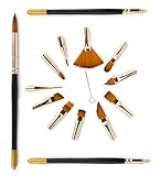 Fabart 15 Piece Interchangeable Artist Paint Brushes for Watercolor, Acrylics, Oils, Face Painting