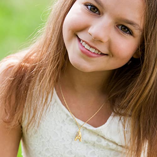 DISIMIE Gold Initial Necklaces for Women Ladies - 18K Gold Plated Dainty Name Letter Necklace for Teen Girls, Adjustable Long Personalized Fashion Gold Pendant Aesthetic Necklace with Initials A-Z