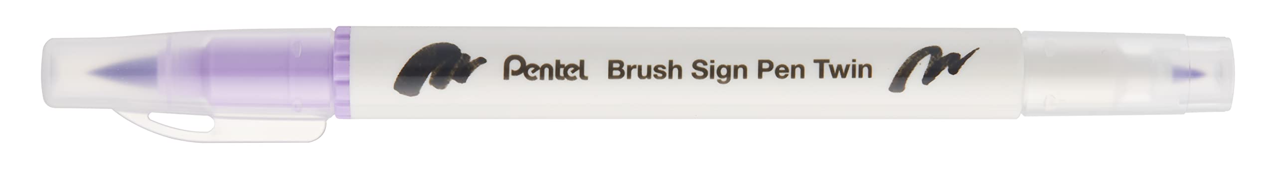 Pentel Brush Sign Pen Twin Tip Heliotrope - Pack of 10