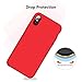 TORRAS Love Series Liquid Silicone Gel Rubber Shockproof Case Soft Microfiber Cloth Lining Cushion, Red