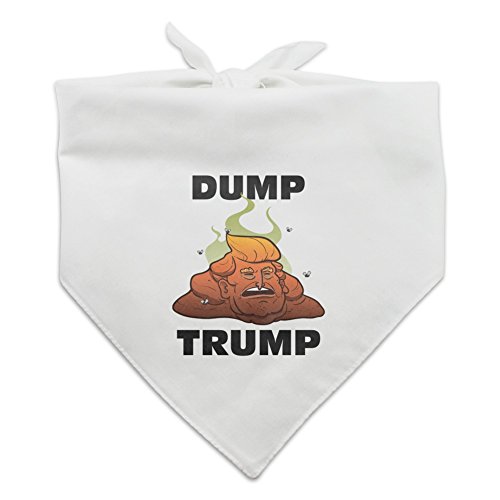 Dump Donald Trump with Poop Dog Pet Bandana - White