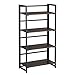 VASAGLE Industrial Ladder Shelves, 4-Tier Bookshelf, Multifunctional Shelving Unit, Easy Assembly, with Metal Frame, Rustic Dark Brown ULLS88BF