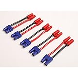 Lot(5) Male 3.5mm Bullet Connector to Female EC3 Connector Adapter Wire for RC ESC
