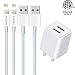 KOZOPO Phone Charger Durable USB Cable 6FT (2-Pack) Fast Charging Data Sync Transfer Cord with 2 Port Plug Travel Wall Charger Compatible with Phone X/8/7/Plus/6S/6/SE/5S/5C