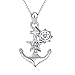 YFN Anchor Necklace, Sterling Silver Anchor Pendant Sailor Necklace Nautical Jewelry Anchor Jewelry for Women Gifts