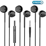 Reddie Wired Headphone In-ear Earbuds with Microphone HiFi Sound Earphones Volume Control for iOS, Android, Windows, iPhone, iPad Black
