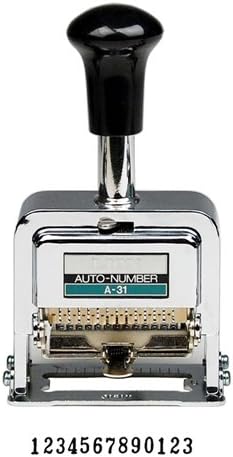 Amazon Com Lion Office Lioa31 Pro Line A 31 Automatic Numbering Machine Heavy Duty 13 Wheel 3 Movement 11 64 Letter Height Roman Typestyle Business Stamps Office Products
