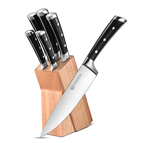 Knife Block SetCSS 6Piece Kitchen Knife Set with High Carbon