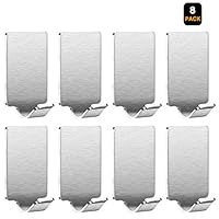 3M Self Adhesive Hooks,Heavy Duty Wall Hooks Reusable 304 Stainless Steel Waterproof Holder Hanger for Robe, Coat, Towel, Keys, Bags, Home, Kitchen, Bathroom,Office(8 Pack)