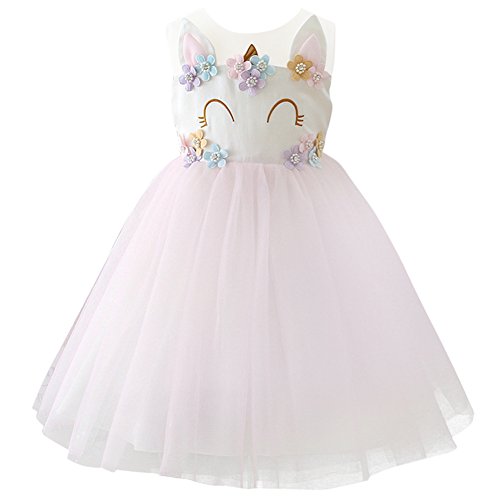 Girls Unicorn Dress up Costume Princess Dressing Gown Tulle Tutu
