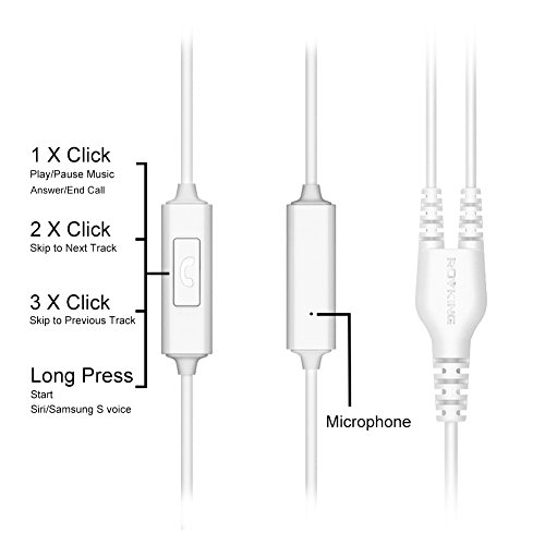 ROVKING Wired Sweatproof Earhook in Ear Sport Workout Headphones Noise