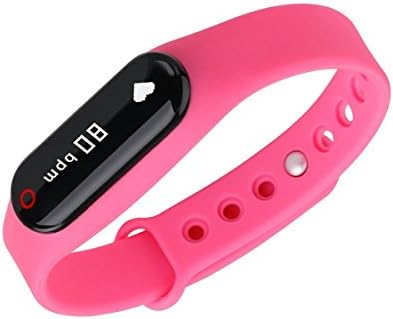 Ourtime Sports Fitness Wireless Bluetooth Smart Bracelet Wristband for Android IOS Smart Phones(Pink)