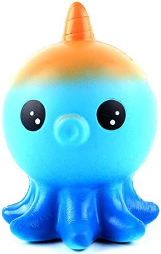 Beckay Stress Reliever Toys, Cute Unicorn Octopus Toys Scented Squishy Slow Rising Squeeze PU Toys (Blue)