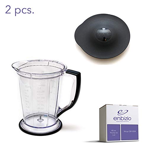 Enbizio Blender Replacement Parts for Ninja Master Prep Qb1004-48 oz Pitcher + Storage Lid