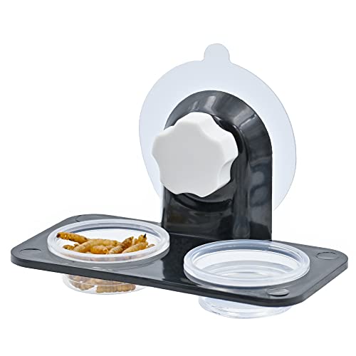 MRTIOO Enhanced Crested Gecko Feeding Ledge, Reptile Food Bowls and