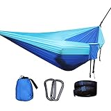 wu-hammock Hammock Single Camping Lightweight Portable Parachute Hammock for Outdoor Hiking Travel Backpacking – Nylon Hammock Swing