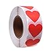 BCP 1-3/16 inches Red Color Heart Shape Paper Adhesive Labels/Stickers-1000pcs per roll