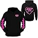 Jeep Girl Hoodie Classic Off Road Fan Girl Hooded Sweatshirt Pink Design Front & Back (XL)
