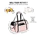PETTOM Soft-Sided Pet Carrier for Dogs Collapsible Cats Travel Bag Under Seat Airline Approved Tote Fleece Pet Mats Included Escape Proof -M Pink