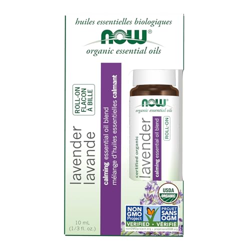 NOW Foods Essential Oils, Lavender Roll-On, Certified Organic, Calming Blend, S…