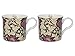 Creative Tops V&A William Morris Anemone Fine Bone China Mugs, Set of 2, Black