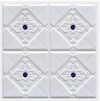 KUK65ILO 3D self-Adhesive Foam Wall Stickers Soft Bag Personalized Decorative Wall Renovation Anti-Collision Sound insulation-74-white-