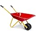 Costzon Kids Metal Wheelbarrow, Yard Rover Steel Tray, Metal Construction Toys Kart, Tote Dirt/Leaves/Tools in Garden for Toddlers, Red