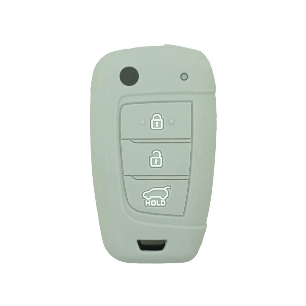 BROVACS Silicone Cover Protector Case Holder Skin Jacket Compatible with HYUNDAI 3 Button Flip Remote Key Fob CV2156 Grey