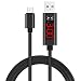 Micro USB Cable Quick Charge for Android, VOLMON Power Meter QC 3.0 Fast Charging Cord, Voltage and Current Tester Cable, 3.3 ft Nylon Braided High Speed Data Sync and Charging, Real-time Display