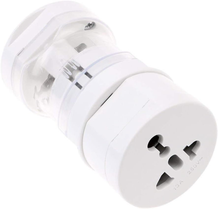 SellnShip Product Europe/UK/US/China/India All in One Universal International Travel Adapter Plug Surge Protector Cylindrical (White)