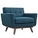 Modway  Engage Mid-Century Modern Upholstered Fabric Accent Arm Lounge Chair Azure