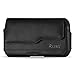 Samsung Galaxy Note 3 Note III N9000 (All Carriers) Premium Leather Pouch Carrying Case With Belt Clip / Belt Loops Holster (Color - Black, Fits Samsung Galaxy Note 3 with a thin cover on) + Stylus Pen