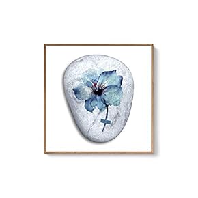 Framed Canvas Wall Art for Living Room, Bedroom Flower on Cobblestone Canvas Prints for Home Decoration Ready to Hanging - 16x16 inches