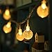 SANDUBY Globe String Lights, 20 Ft 30 Crystal Balls Waterproof LED Fairy Lights, Outdoor Starry Lights Solar Powered String Lights, Decorative Lighting for Home, Garden, Party, Festival (Warm White)
