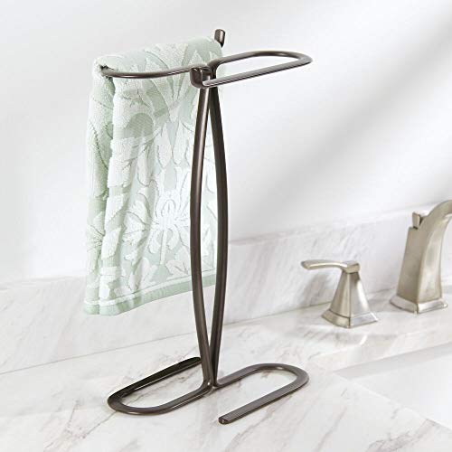 mDesign Decorative Modern Metal Fingertip, Hand Towel Holder Stand