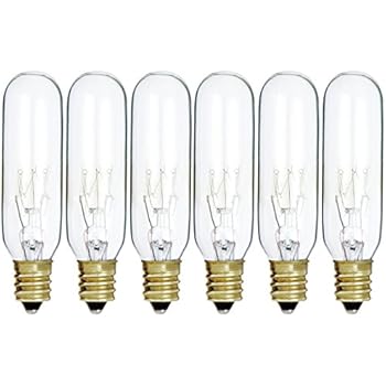 (Pack of 6) 15T6/CL - 15 Watt T6 Clear Tubular - 120V - Candelabra (E12) Base - Incandescent Light Bulb